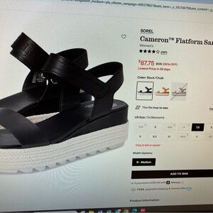 Sorel Women's Black and White Platform Sandals. 2 1/4 “ heel. New, no box